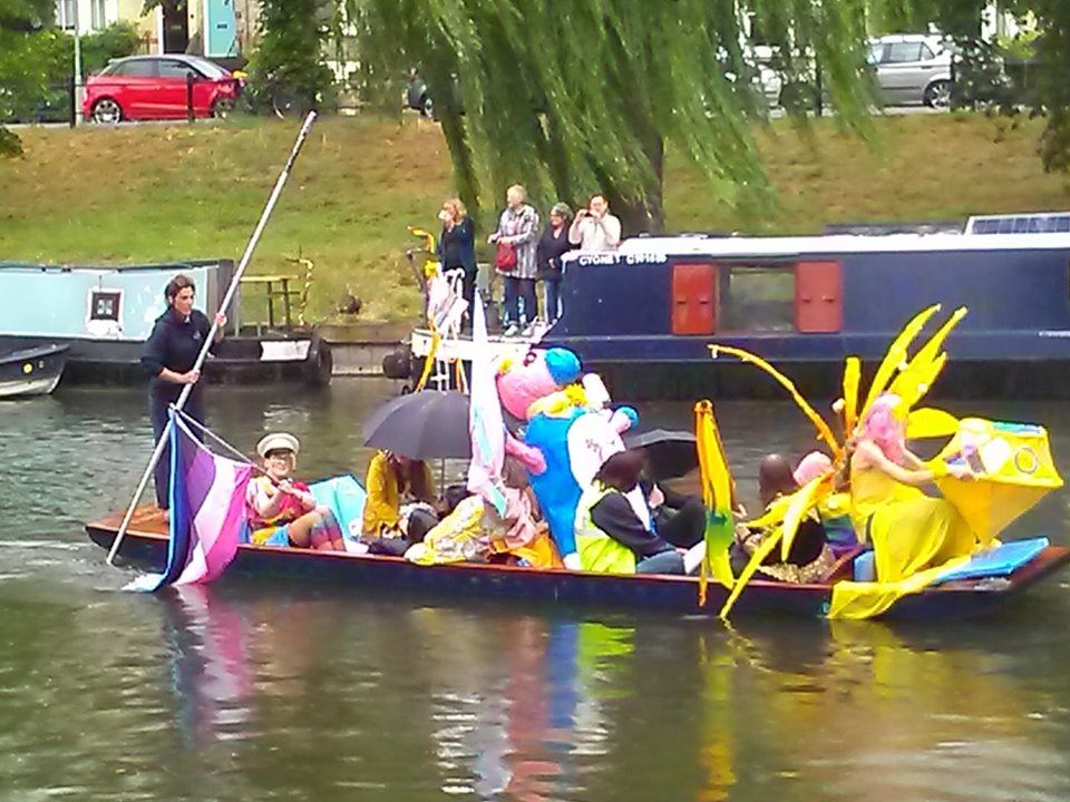 Decorated punt on the Cam